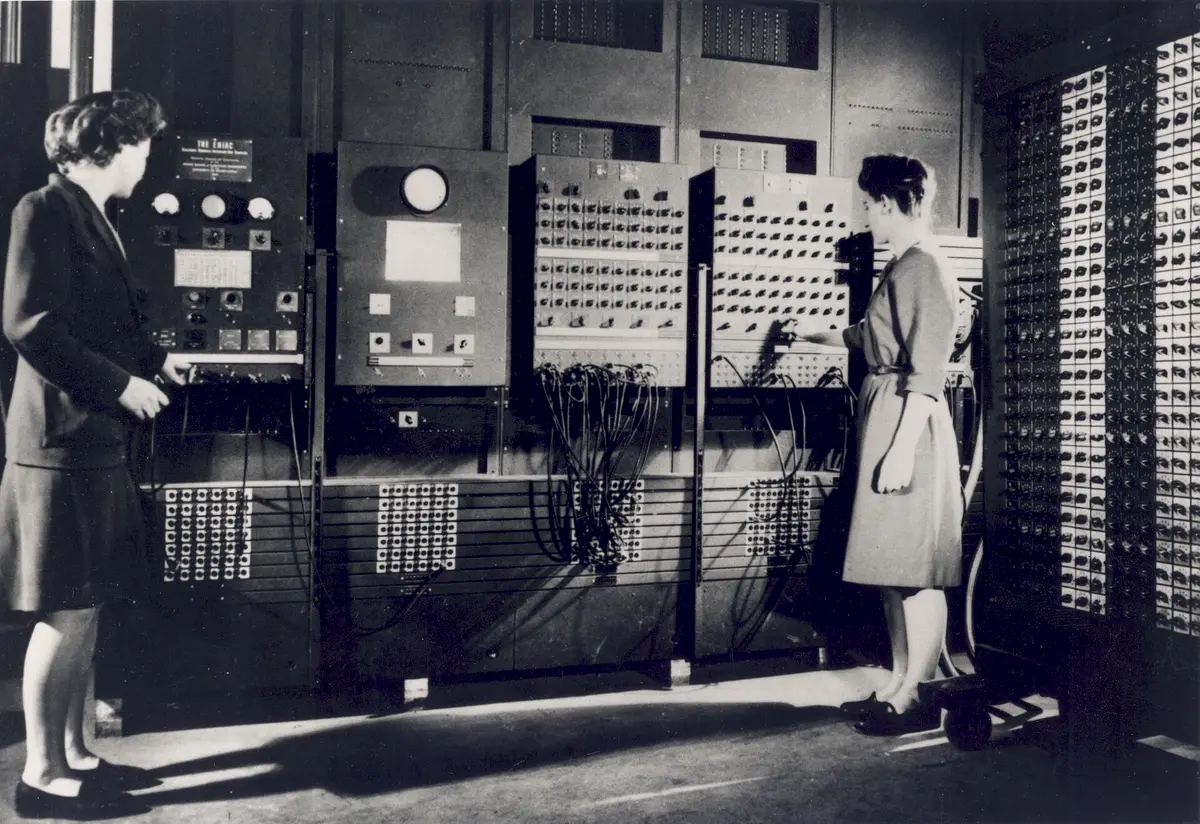 Betty Jennings and Frances Bilas operating ENIAC, U.S. Army, 1946
